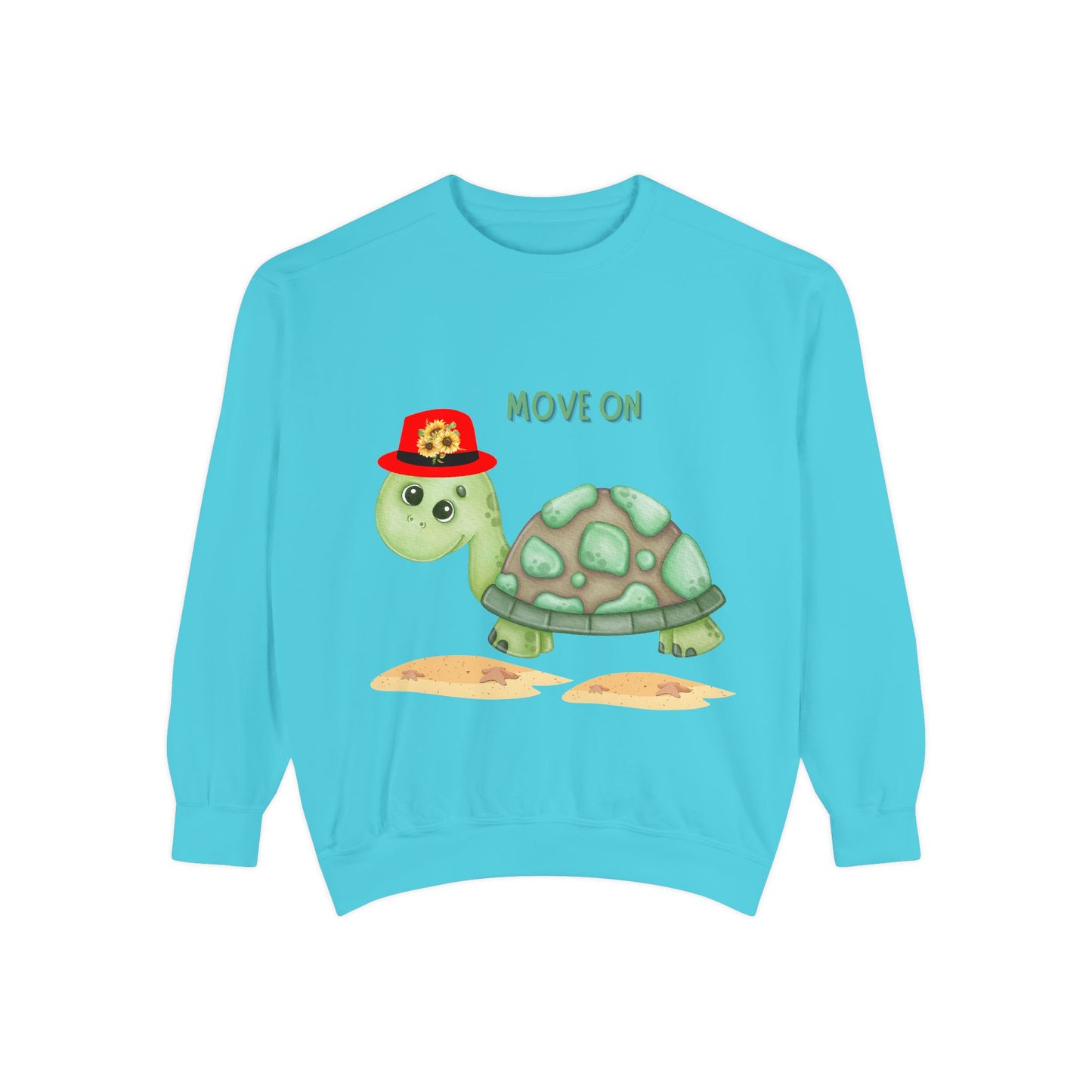 Turtle with a sunflower hat Unisex Garment-Dyed Sweatshirt