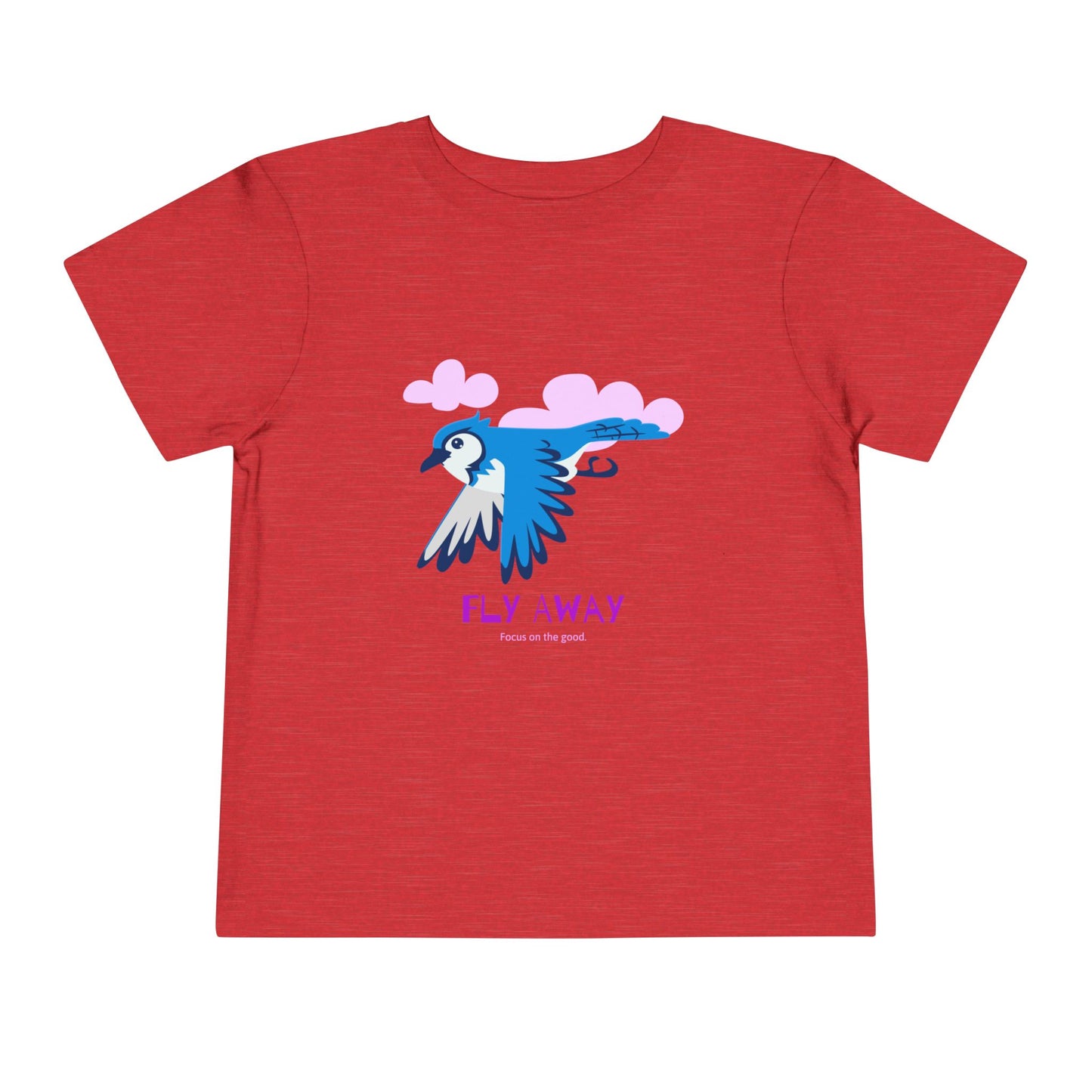 Toddler Short Sleeve Tee with ‘Fly Away’ Design, Cute Kids Shirt, Baby Gift, Playful Toddler Wear, Summer Outfit, Bird Graphic Tee
