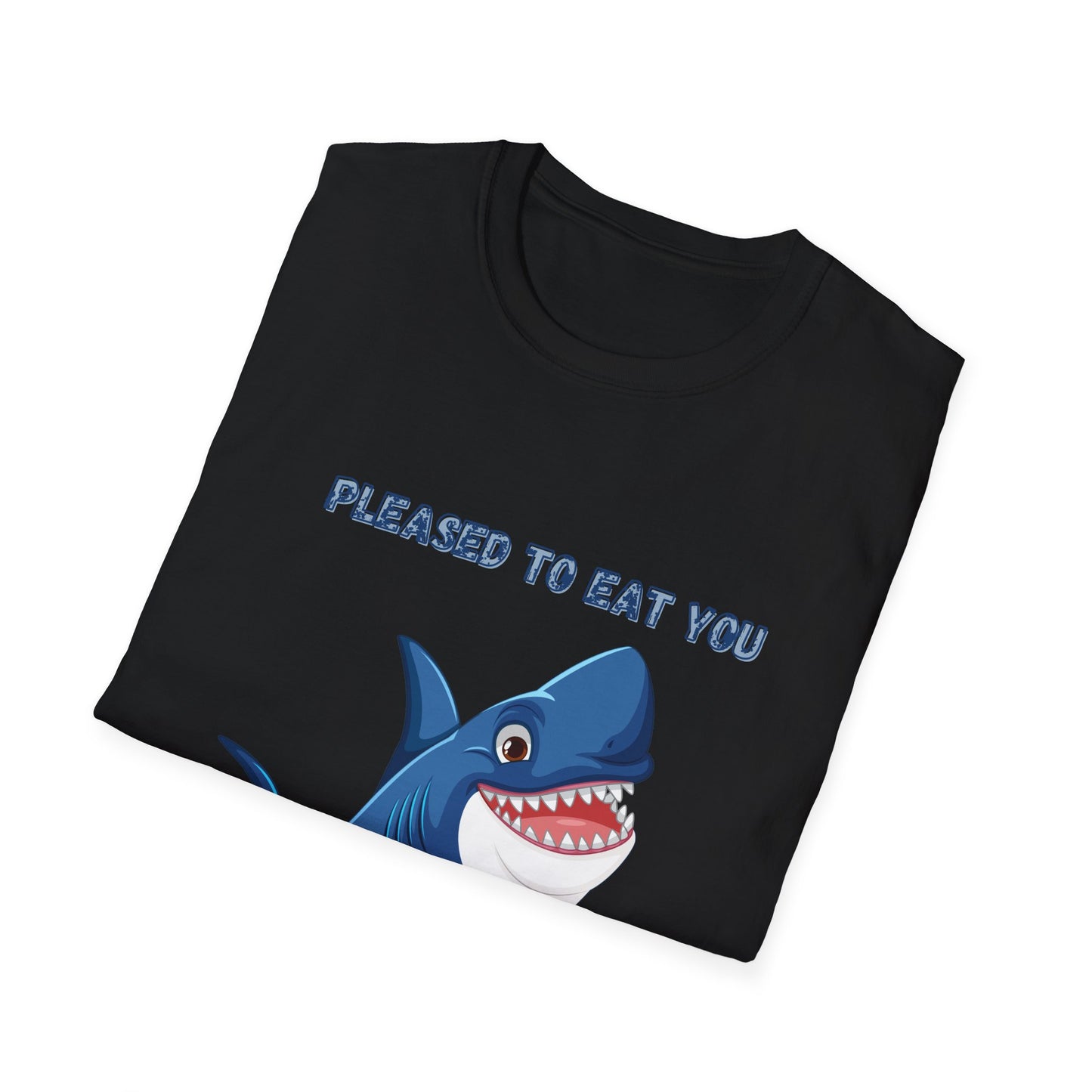 Cute Shark Pleased to Eat You T-Shirt, Fun Gift for Ocean Lovers, Humorous Summer Apparel, Shark Week Party Shirt, Unisex Casual Tee