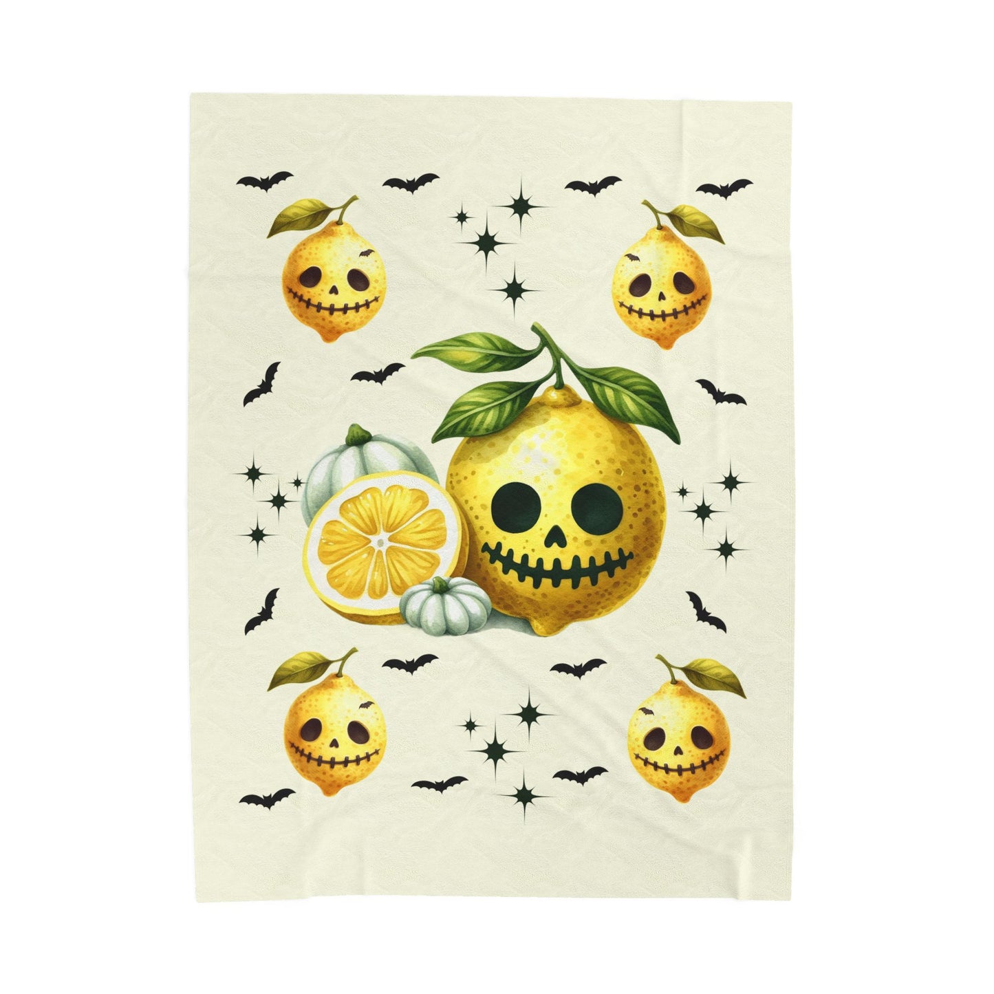 Spooky Citrus Halloween Blanket, Cozy Velvet Throw, Seasonal Home Decor, Unique Gift for Fall, Halloween Nights