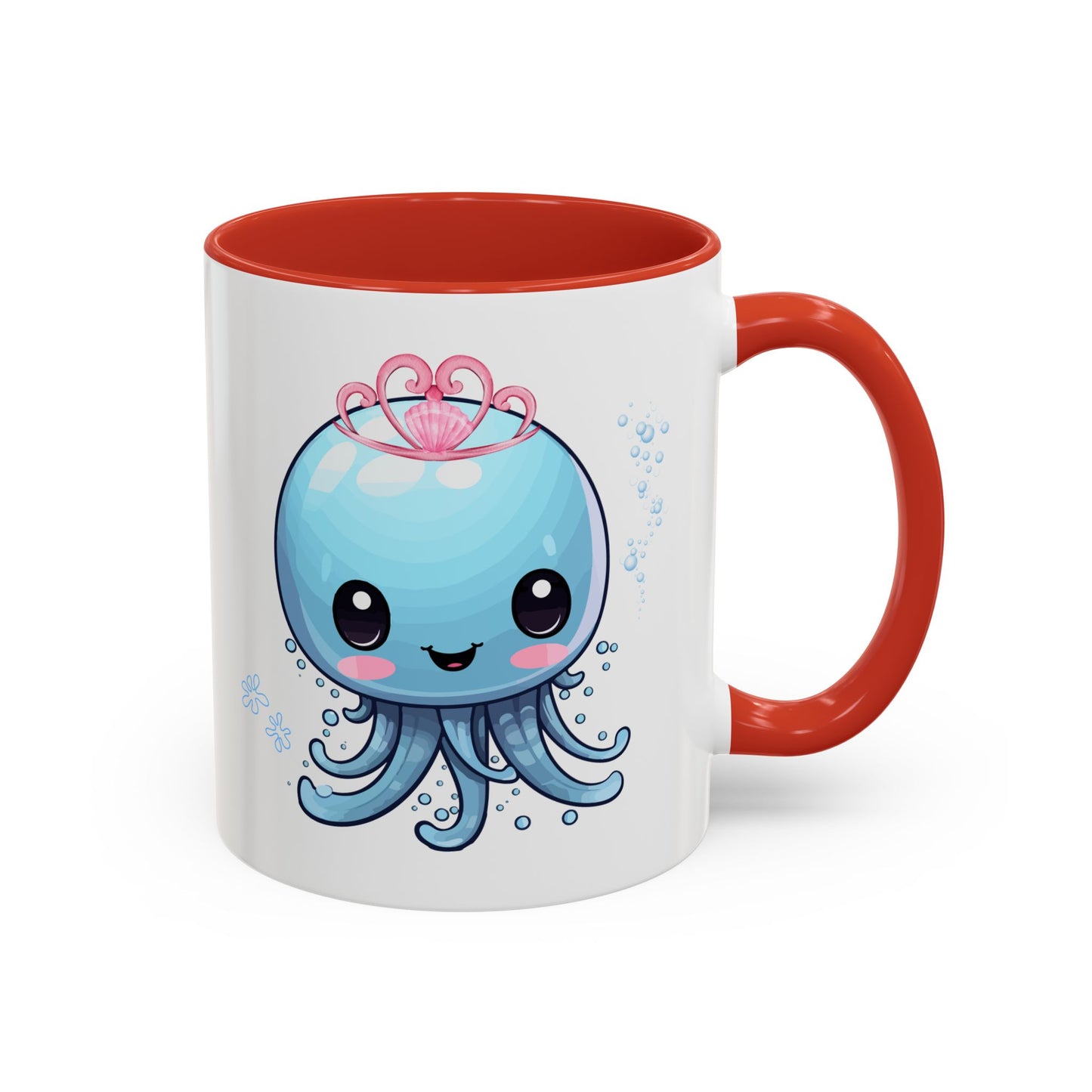Blue jellyfish with a pink tiara Coffee Mug