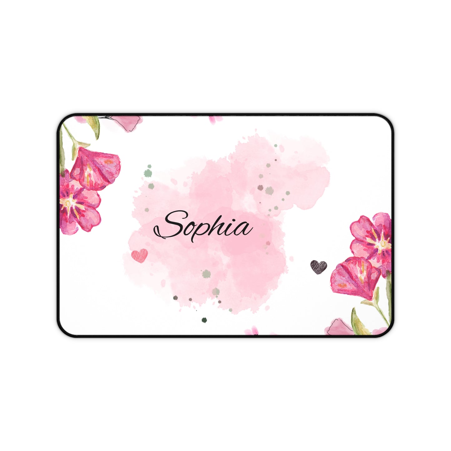 Personalized Floral Desk Mat - Custom Name Mouse Pad, Office Decor, Gift for Her, Stylish Workspace, Desk Accessories