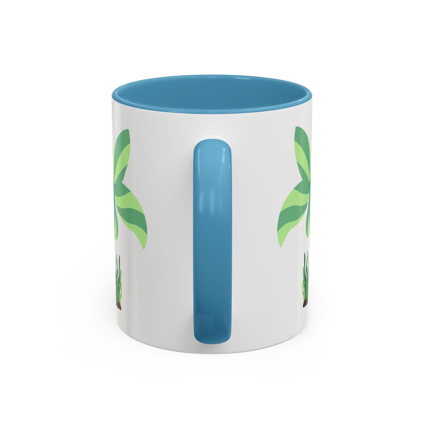 Green fish with bubbles and aquatic plants Coffee Mug