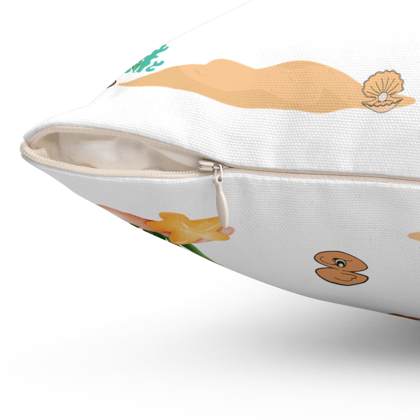 Hermit crab with shell underwater Spun Polyester Square Pillow