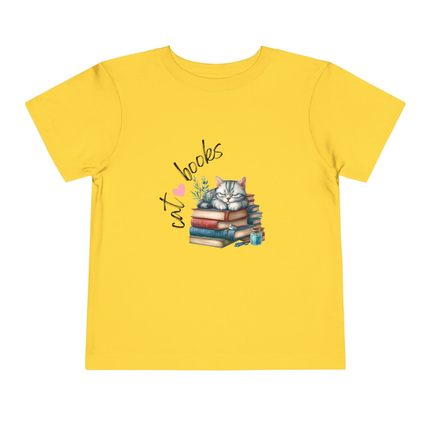 Cute Cat Books Toddler Tee, Kids Cat Lover Shirt, Bookworm Toddler T-Shirt, Gift for Cat Lovers, Fun Children's Apparel