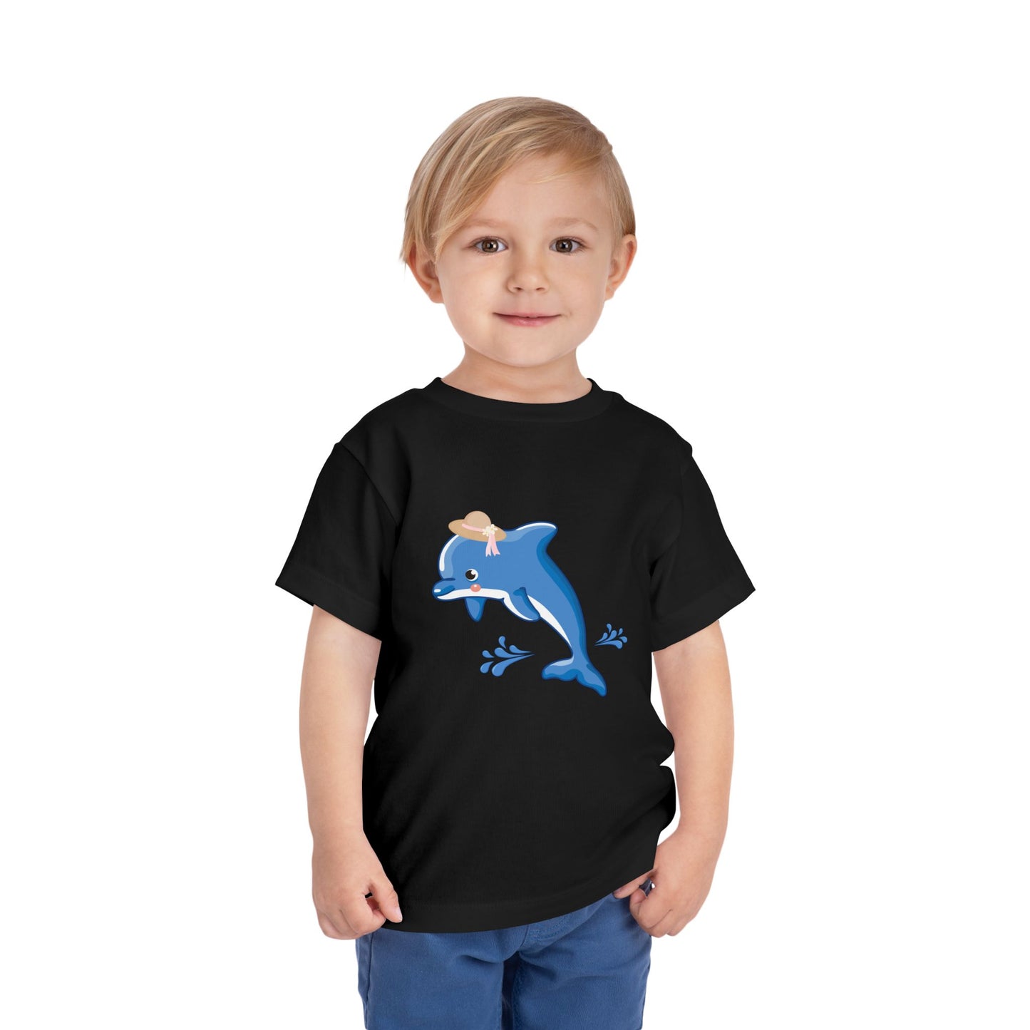 Adorable Dolphin Toddler Tee, Cute Kid's T-Shirt, Summer Outfit, Beach Day Apparel, Gift for Toddlers, Fun Children's Clothing