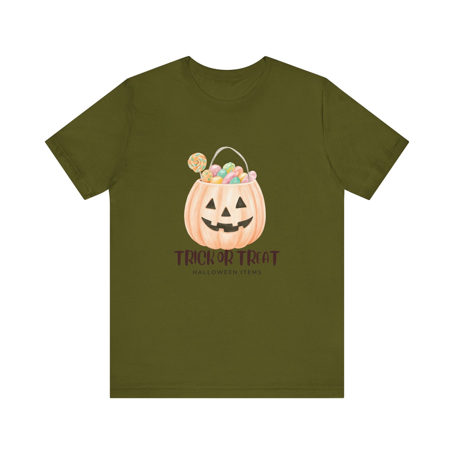Halloween Trick or Treat T-Shirt, Unisex Graphic Tee, Fall Wardrobe Addition, Perfect for Halloween Parties, Spooky Season Wear