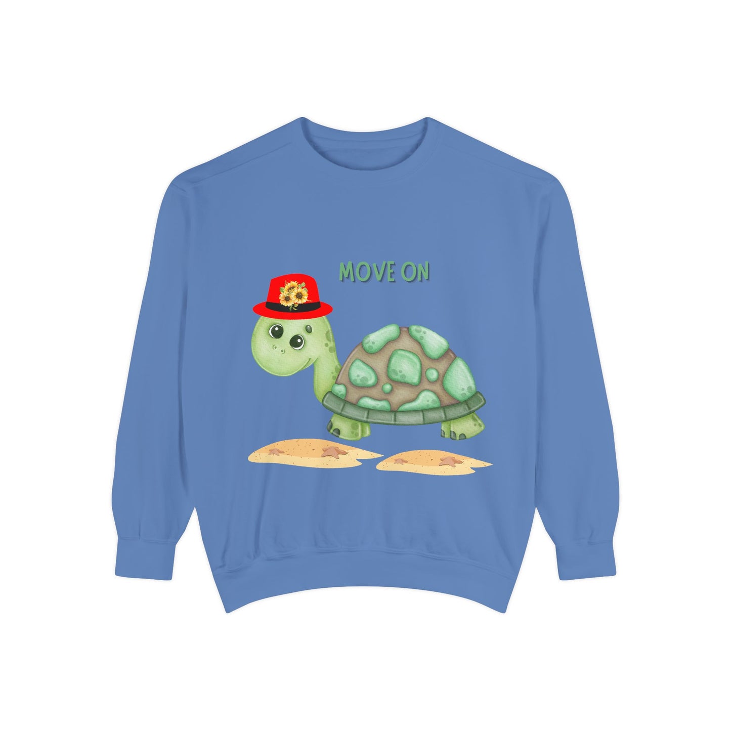 Turtle with a sunflower hat Unisex Garment-Dyed Sweatshirt