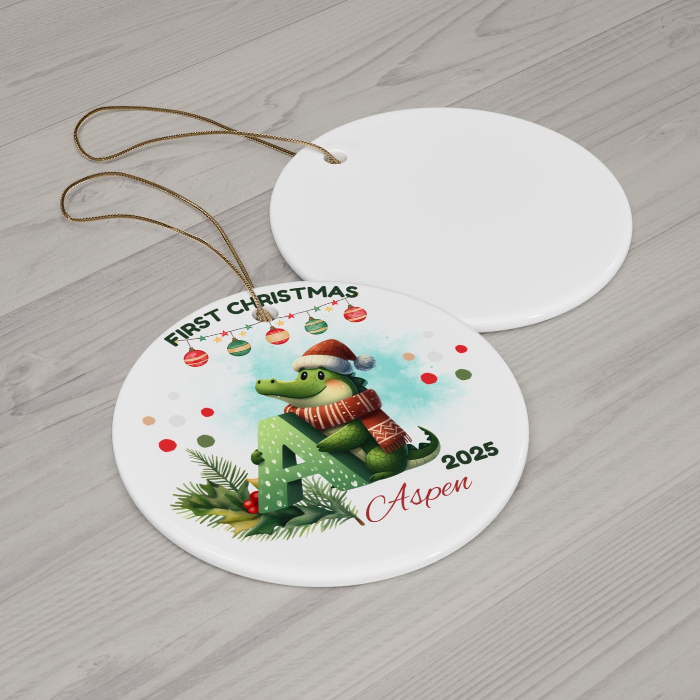 First Christmas Ceramic Ornament, Personalized Holiday Decor, Unique Gift for Baby's First Christmas, 2025 Keepsake, Custom Home Decoration