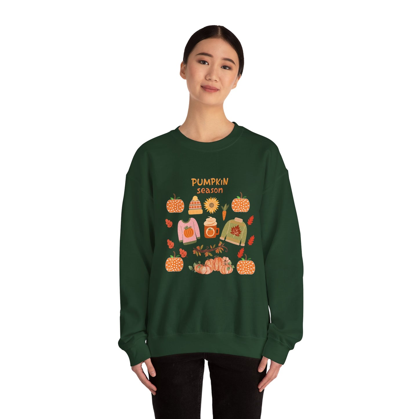 Autumn Vibes Crewneck Sweatshirt, Pumpkin Season Apparel, Cozy Fall Sweater, Unisex Sweatshirt for Thanksgiving, Pumpkin Lover Gift