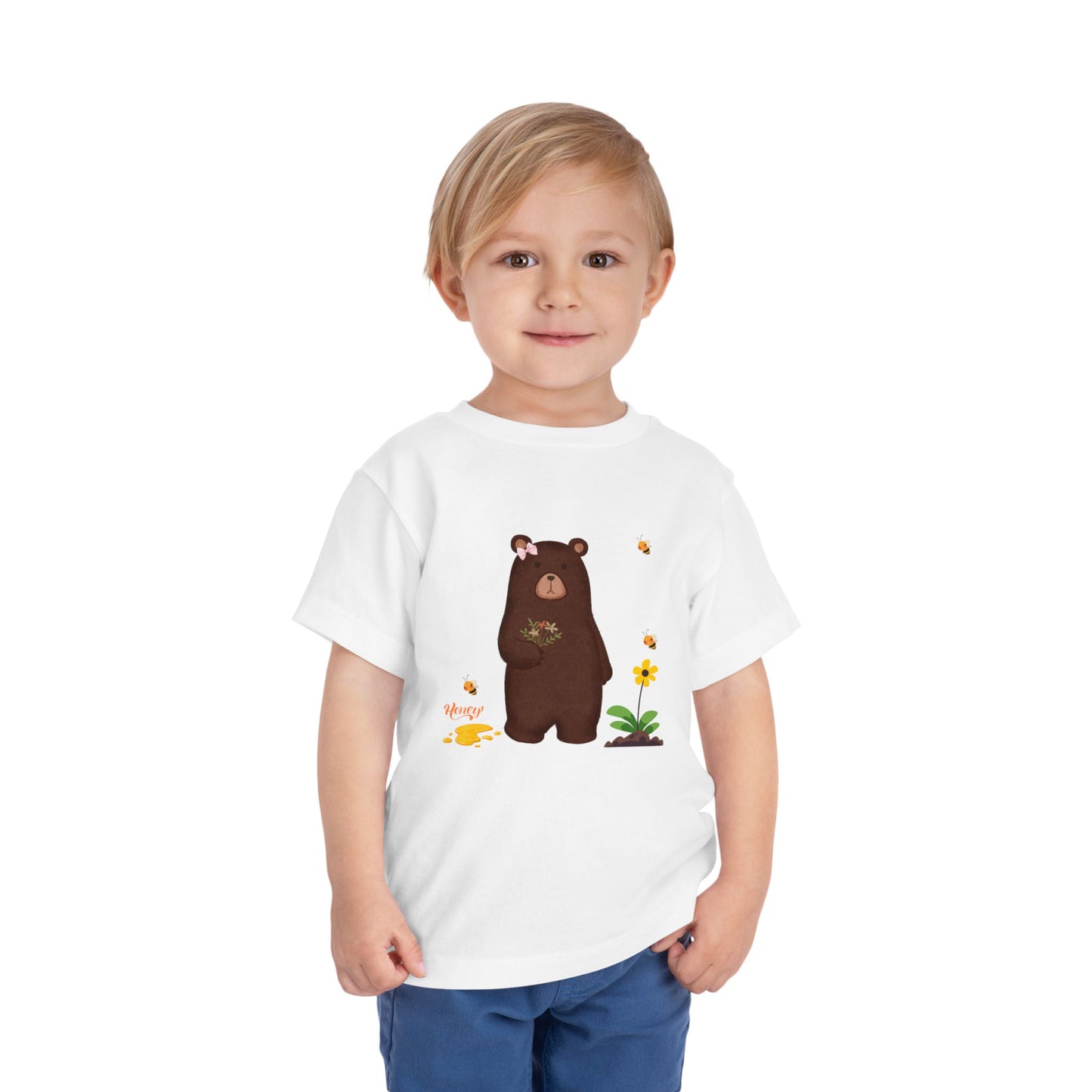 Adorable Bear Toddler Tee, Cute Animal Shirt, Gift for Kids, Birthday Party Outfit, Nature Lover's Apparel