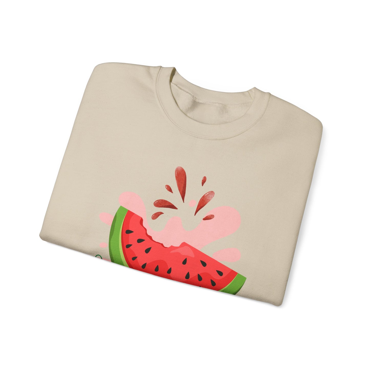 Watermelon Splash Unisex Crewneck Sweatshirt, Summer Vibes Sweatshirt, Cute Fruit Apparel, Gift for Friends, Cute Trendy Sweatshirt