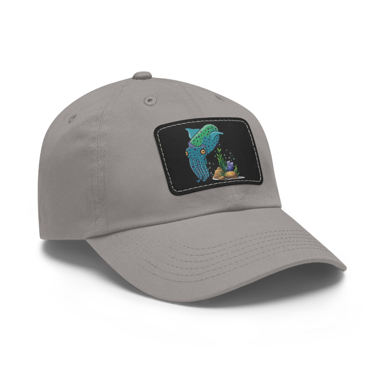 Cute with marine habitat coral and bubbles Dad Hat with Leather Patch (Rectangle)