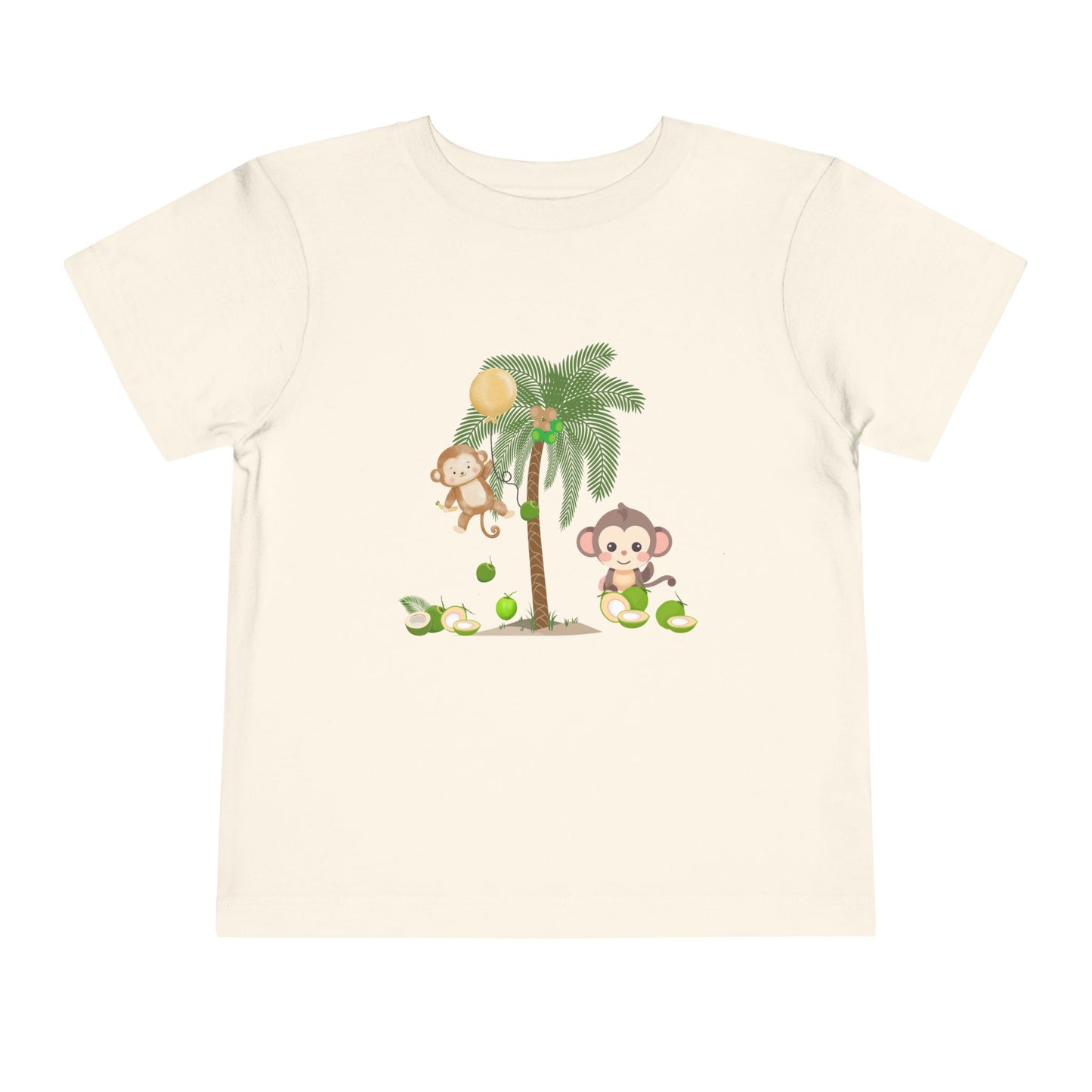 Cute Monkey Tropical Toddler Tee, Perfect for Summer Play, Birthday Gift, Beach Days, Jungle Themes, Toddler Clothing