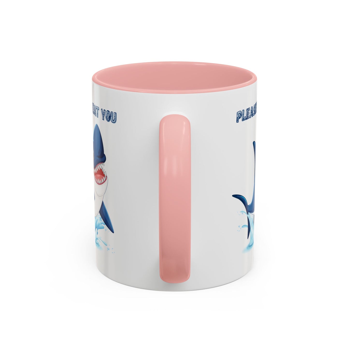 Humorous cartoon shark with threatening text Coffee Mug
