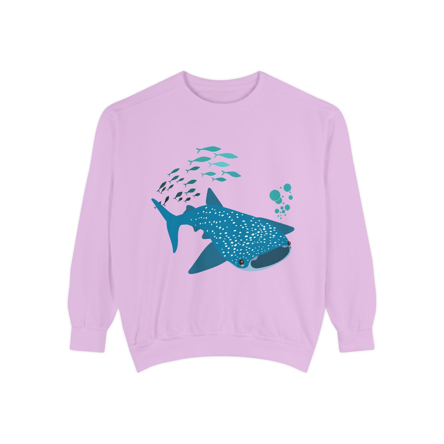 Whale Shark school of fish and buddles Unisex Garment-Dyed Sweatshirt