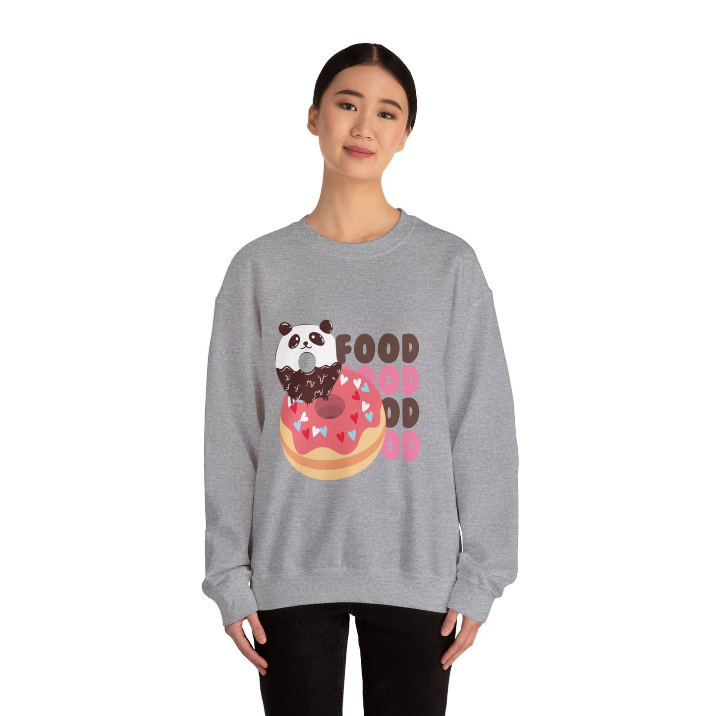 Panda Foodie Crewneck Sweatshirt - Cozy Unisex Apparel for Food Lovers, Perfect Gift for Birthdays, Foodie Holidays, Casual Wear