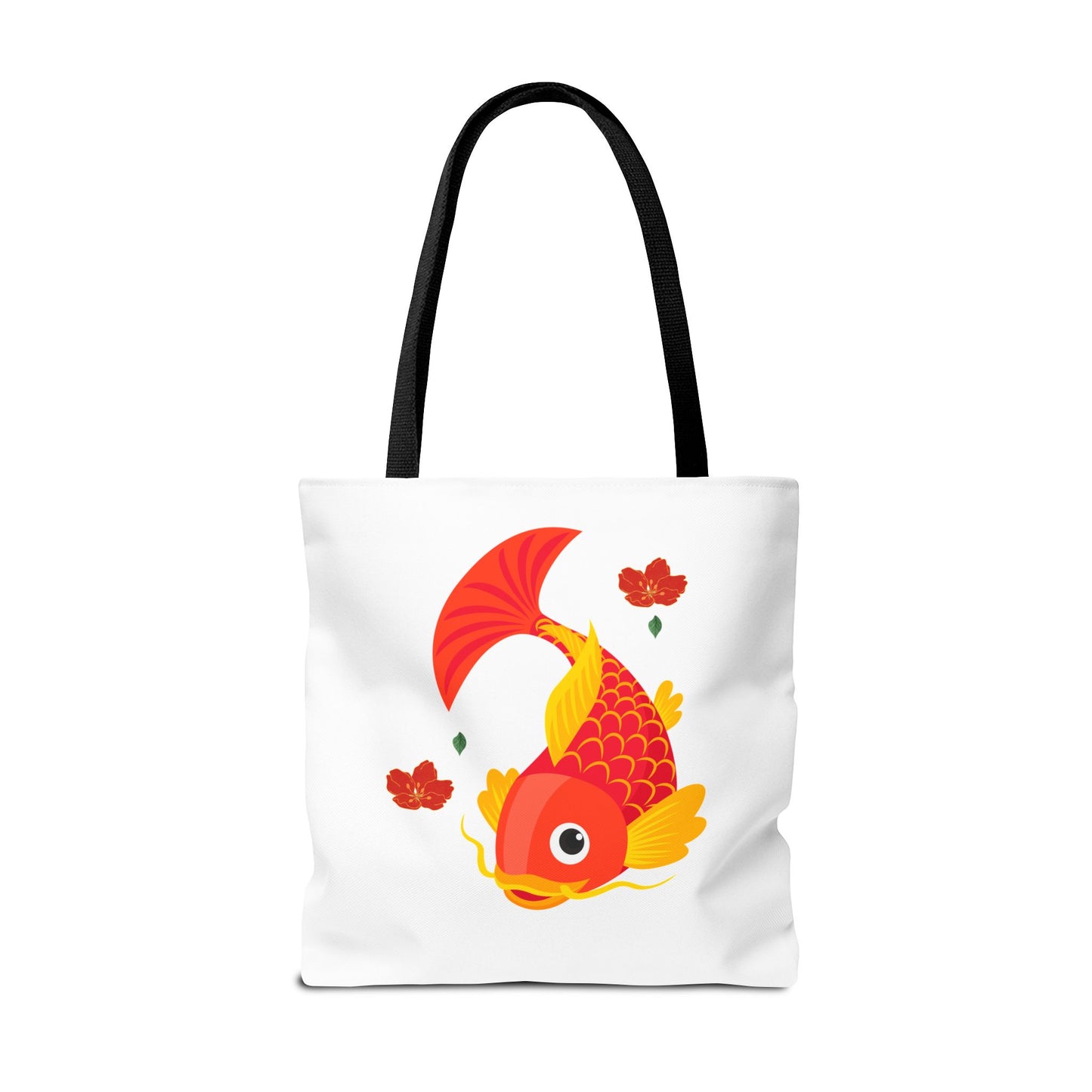 Goldfish with flowing fins and red blossoms Tote Bag