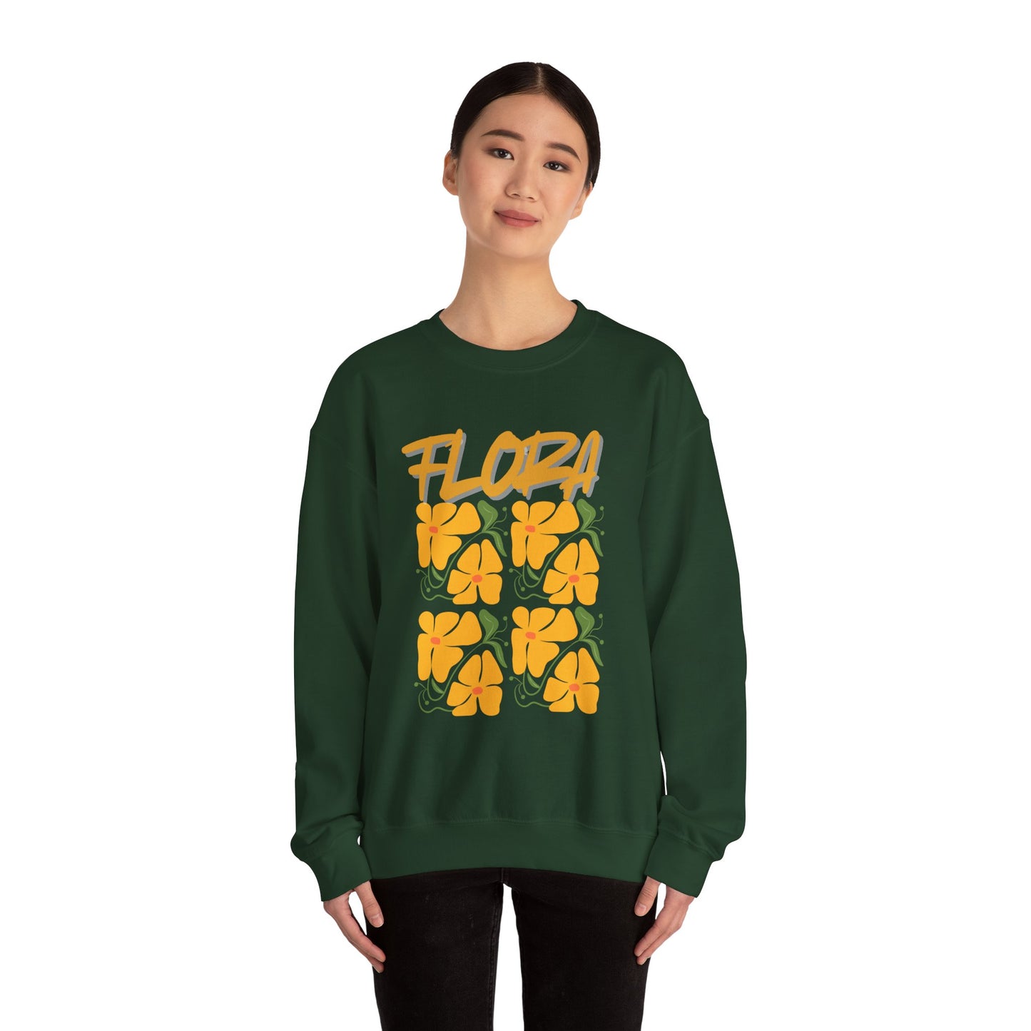 Flora Crewneck Sweatshirt, Floral Sweatshirt, Spring Fashion, Casual Wear, Gifts for Her, Unisex Floral Hoodie