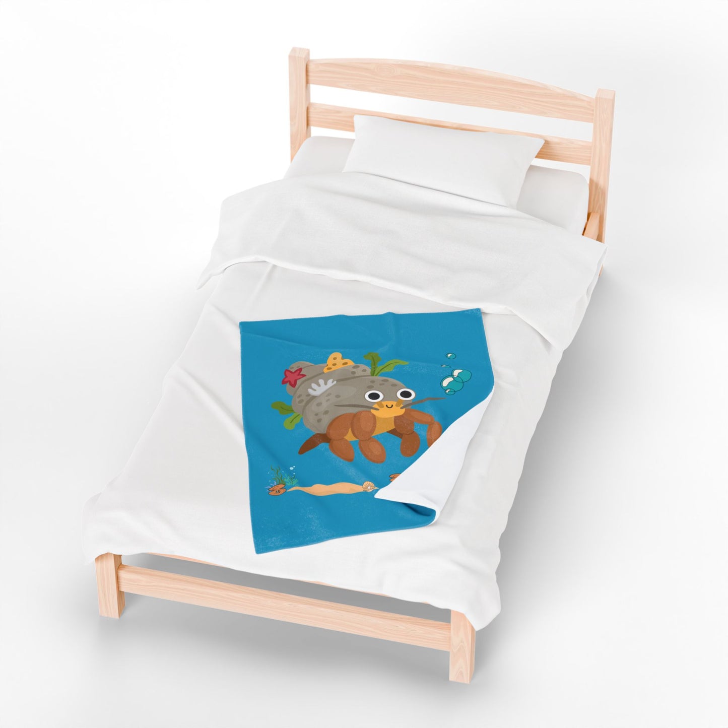 Hermit crab with shell underwater Velveteen Plush Blanket
