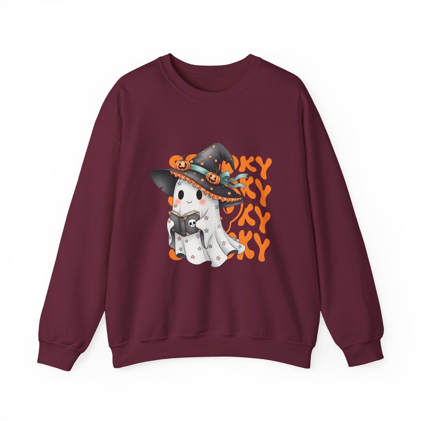 Halloween Ghost Sweatshirt, Cozy Sweatshirt, Fall Fashion, Unisex Crewneck, Spooky Season Apparel, Halloween Gift
