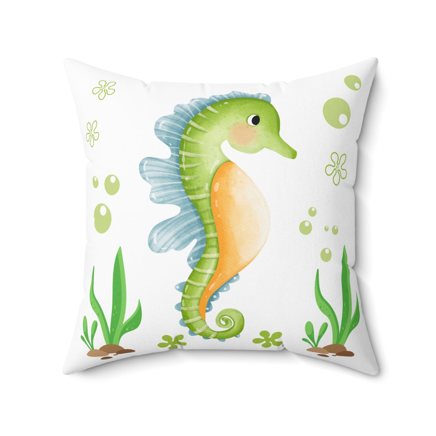 Seahorse with a focus on the natural world Spun Polyester Square Pillow