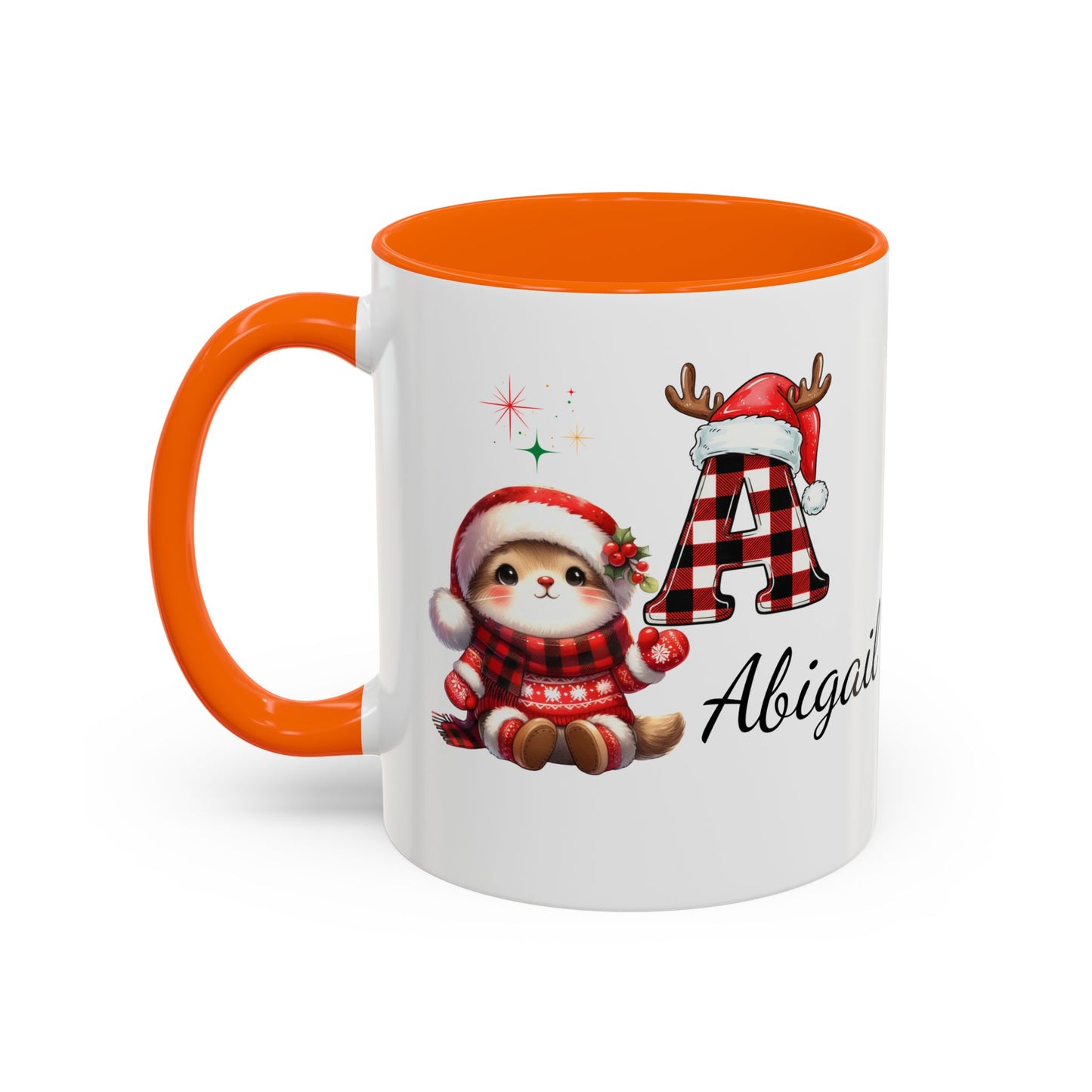 Festive Personalized Coffee Mug, Holiday Gift for Coffee Lovers, Custom Name Mug, Cute Animal Design, Perfect for Christmas