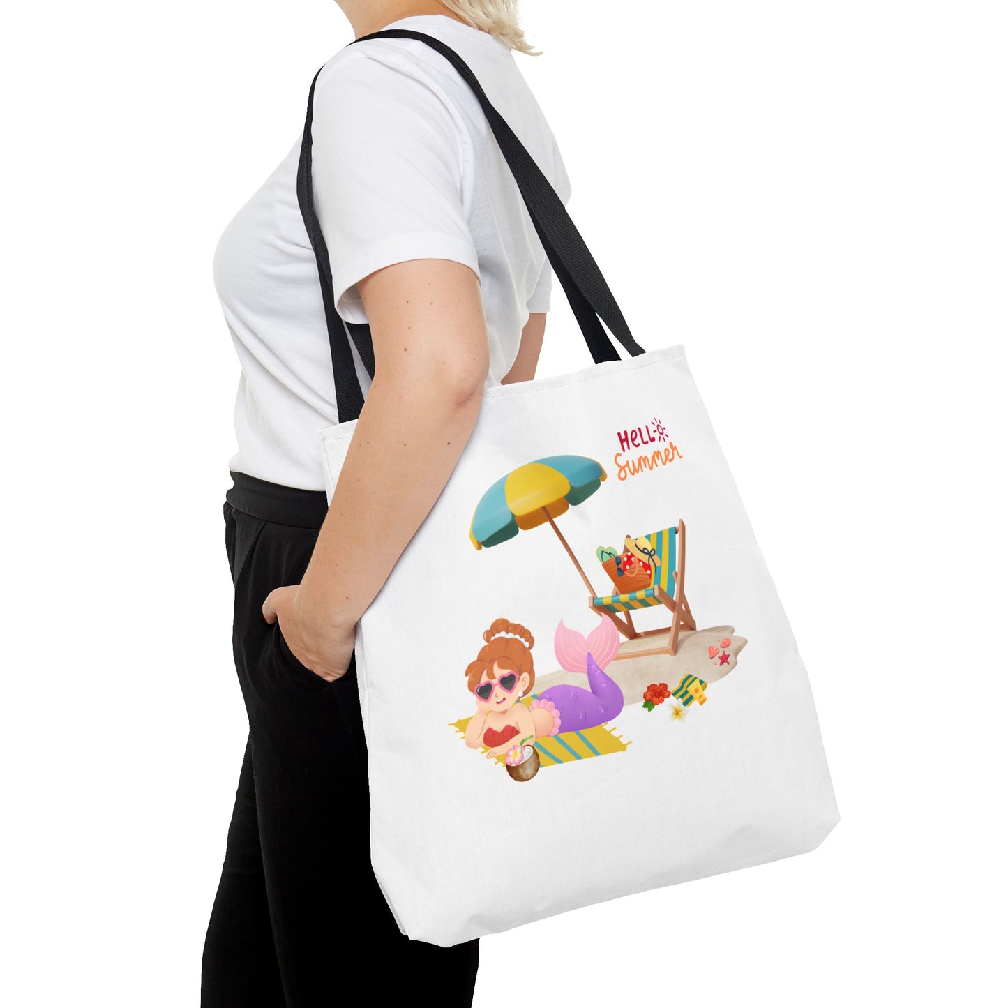 Mermaid lounging on a beach towel Tote Bag