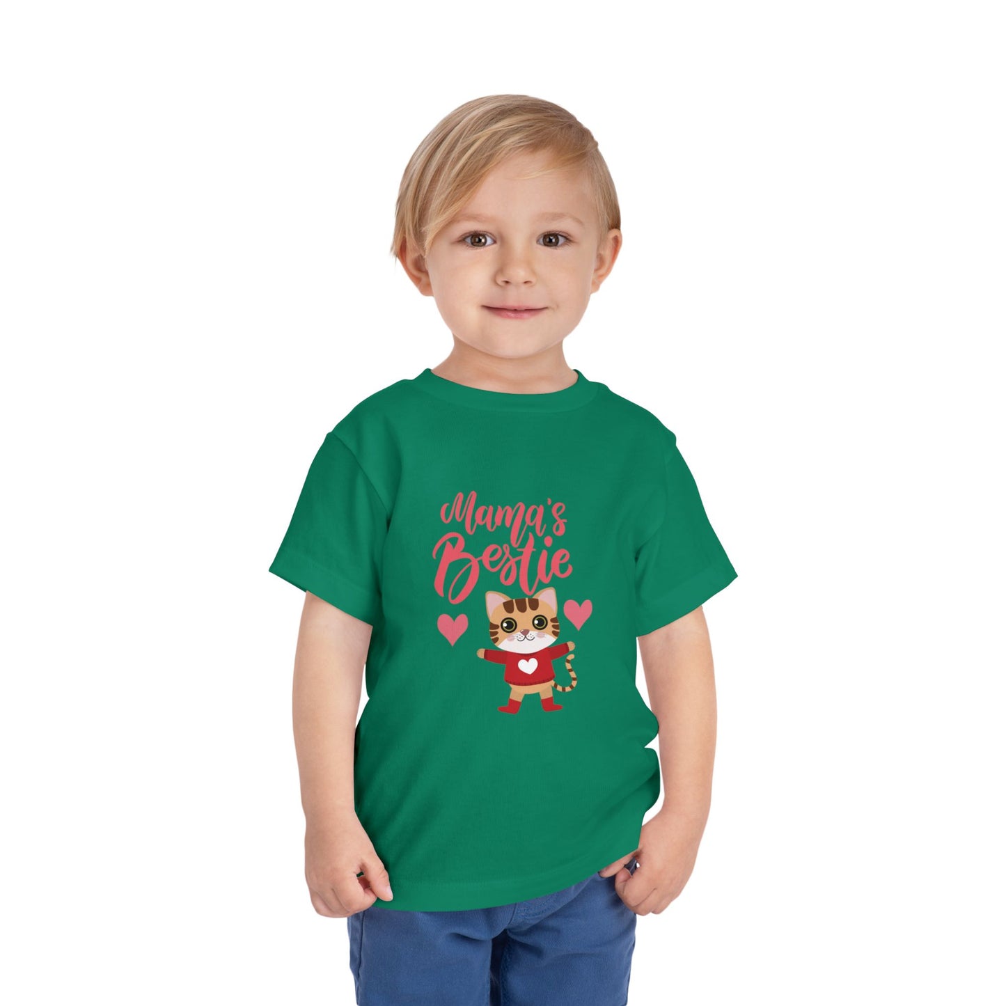 Mama's Bestie Toddler Tee | Cute Cat Graphic Tee, Kids T-Shirt, Birthday Gift, Animal Lover Shirt, Toddler Apparel