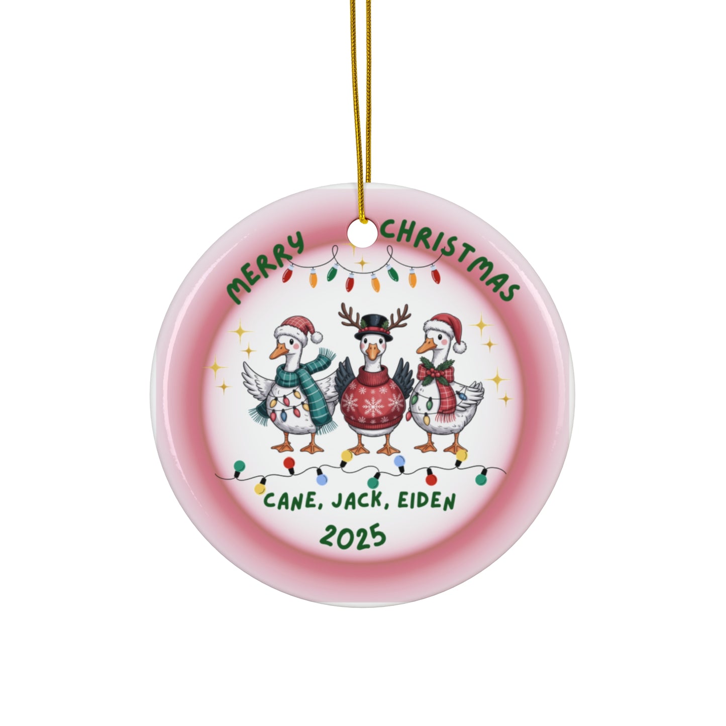 Ceramic Christmas Ornament, Personalized Holiday Decor, Festive Ornament Set, Unique Gift, Family Keepsake