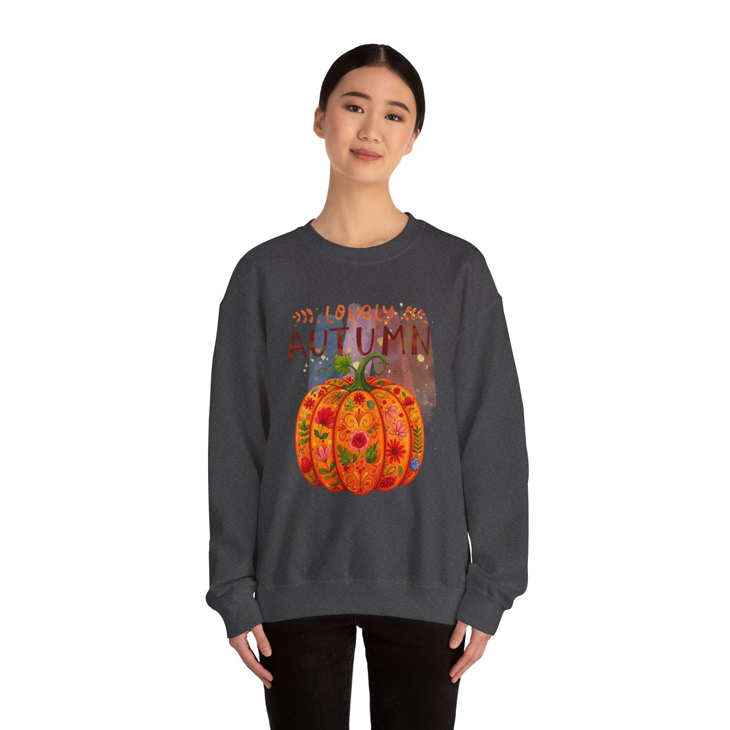 Cozy Autumn Sweatshirt, Fall Apparel, Pumpkin Crewneck, Unisex Sweater, Perfect for Thanksgiving, Seasonal Clothing