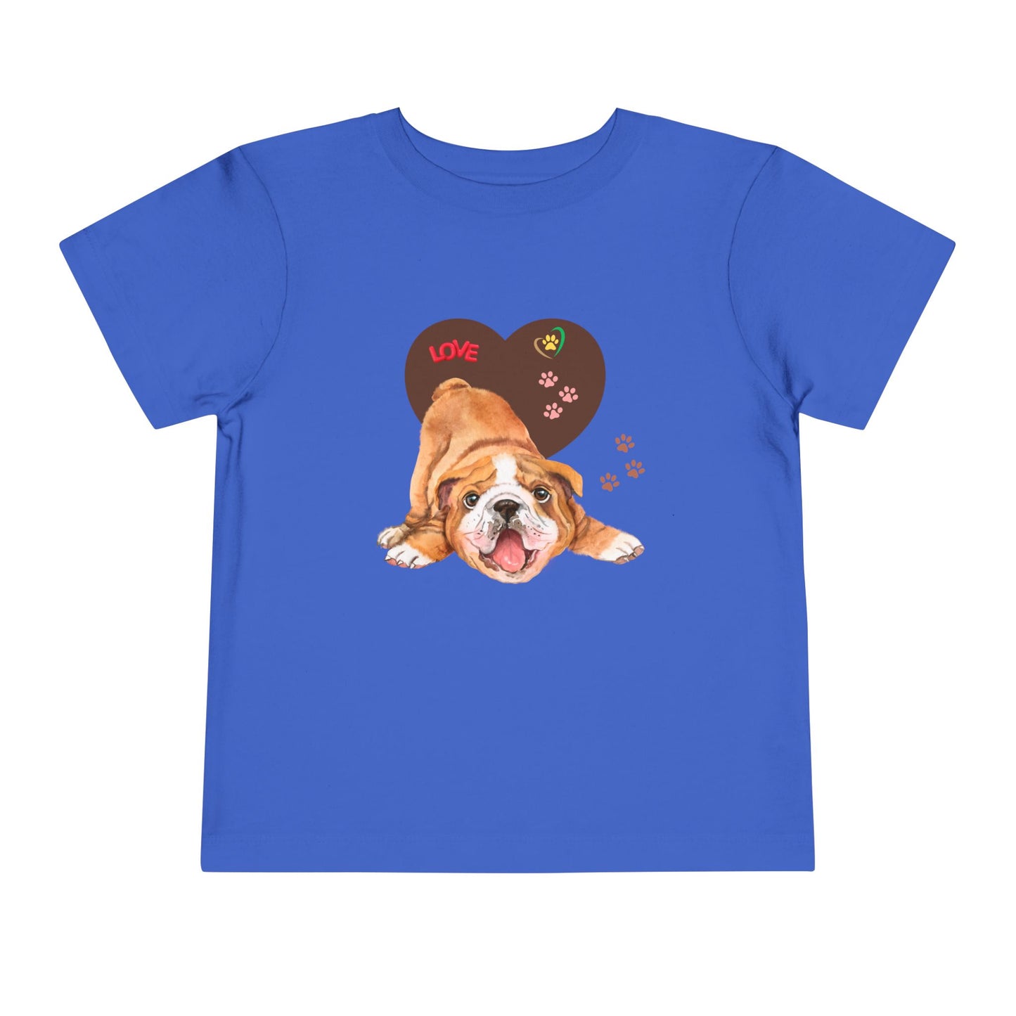 Bulldog Love Toddler Tee - Cute Dog Shirt, Baby Gift, Pet Lover Apparel, Kids Summer Style, Adorable Animal Tee
