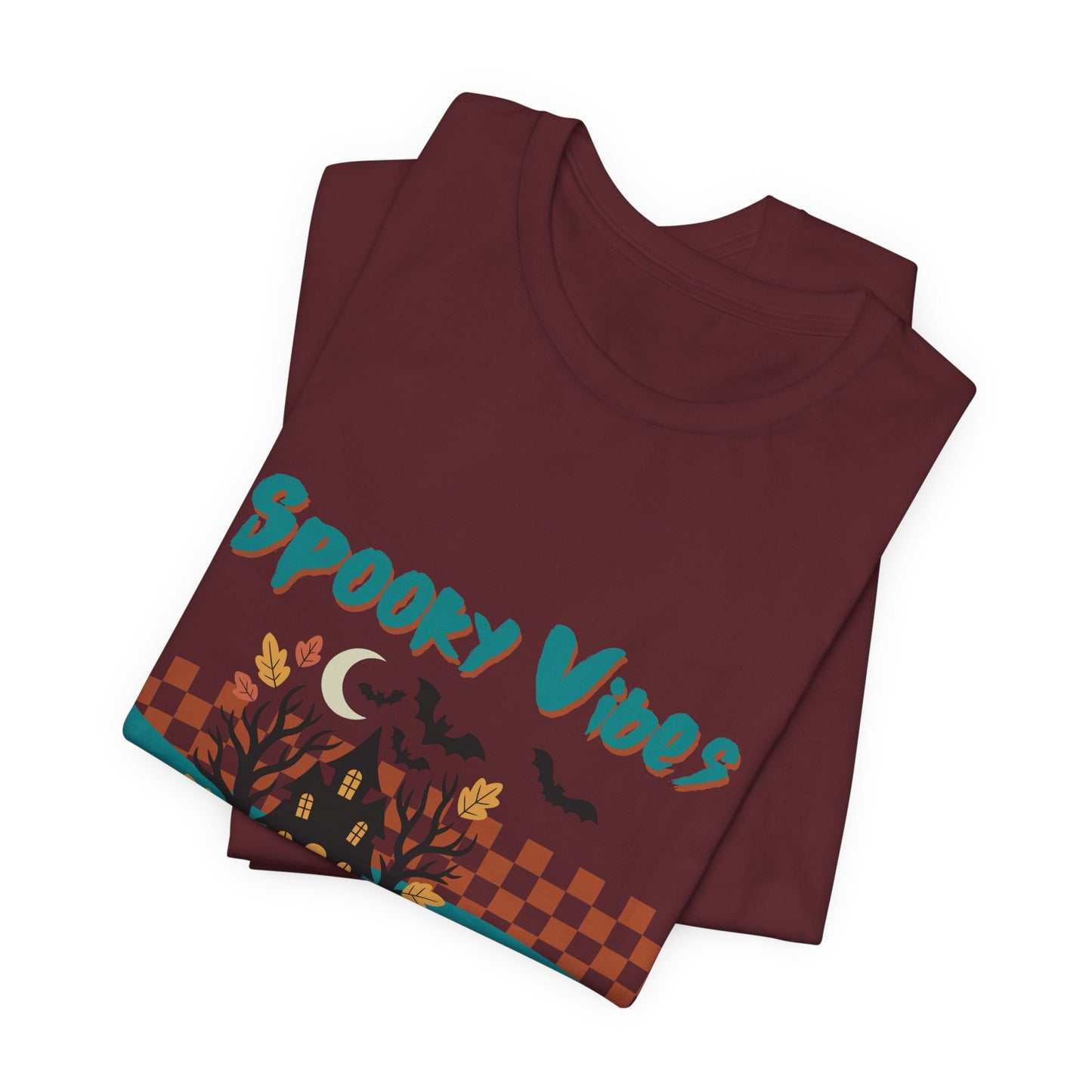 Spooky Vibes Graphic Tee, Unisex Halloween Shirt, Fall Fashion, Casual T-Shirt, Unique Gift for Halloween Lovers, Autumn Wardrobe Essential