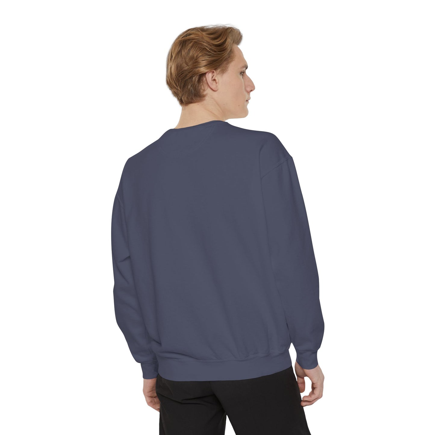 Blue shrimp with dark blue claws and bubbles Unisex Garment-Dyed Sweatshirt