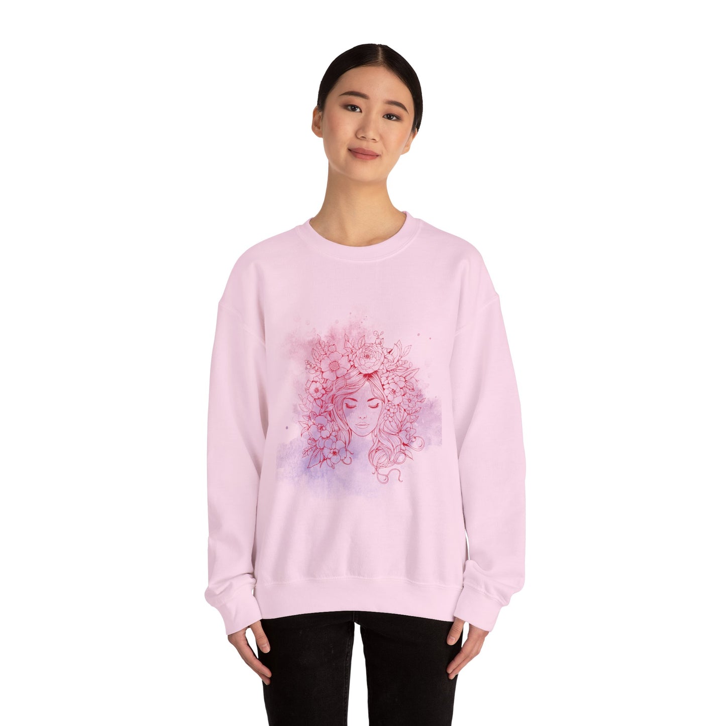 Floral Dreamer Crewneck Sweatshirt | Unisex Cozy Top, Stylish Gift, Fall Fashion, Floral Art, Everyday Comfort