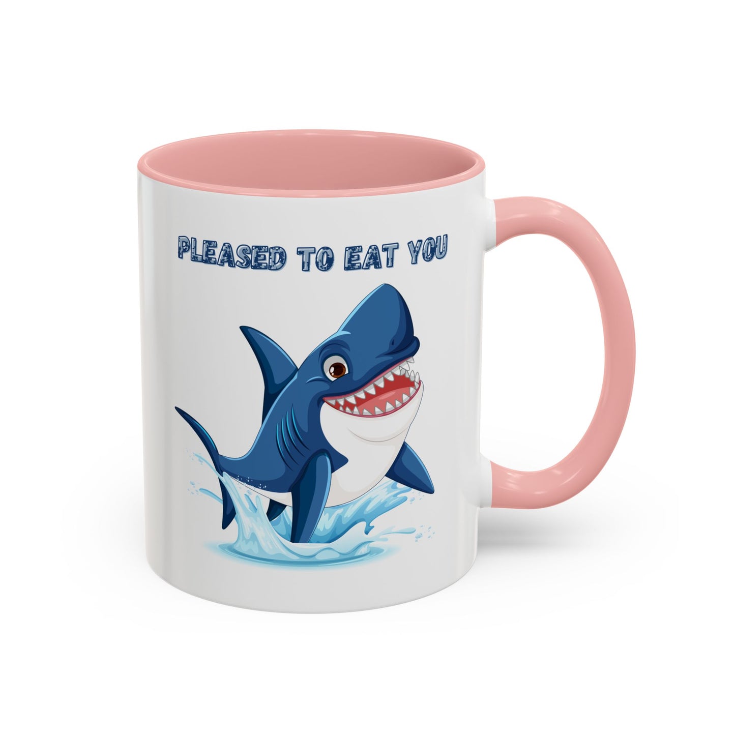 Humorous cartoon shark with threatening text Coffee Mug