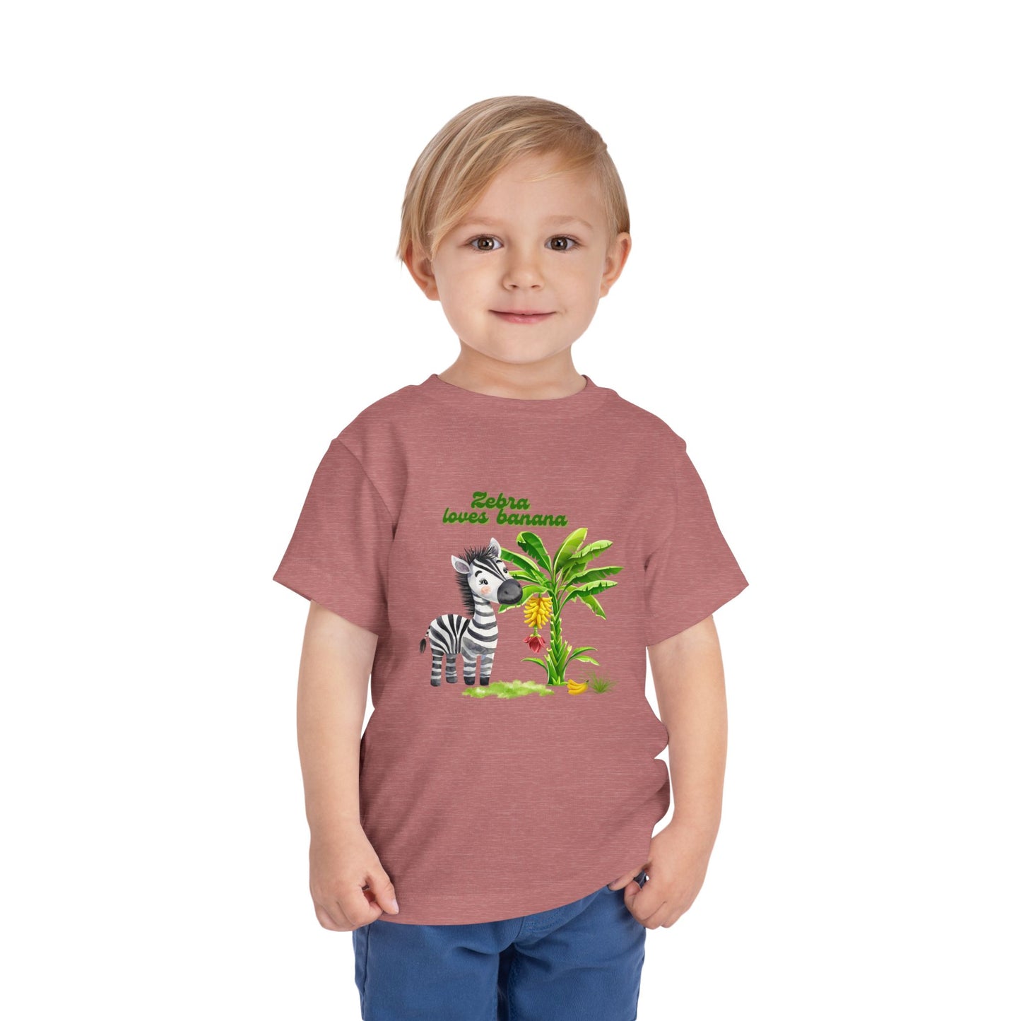 Cute Zebra Loves Bananas Toddler Tee, Kids Animal Birthday Gift, Playful Summer Wear, Fun Graphic T-Shirt, Adorable Toddler Apparel