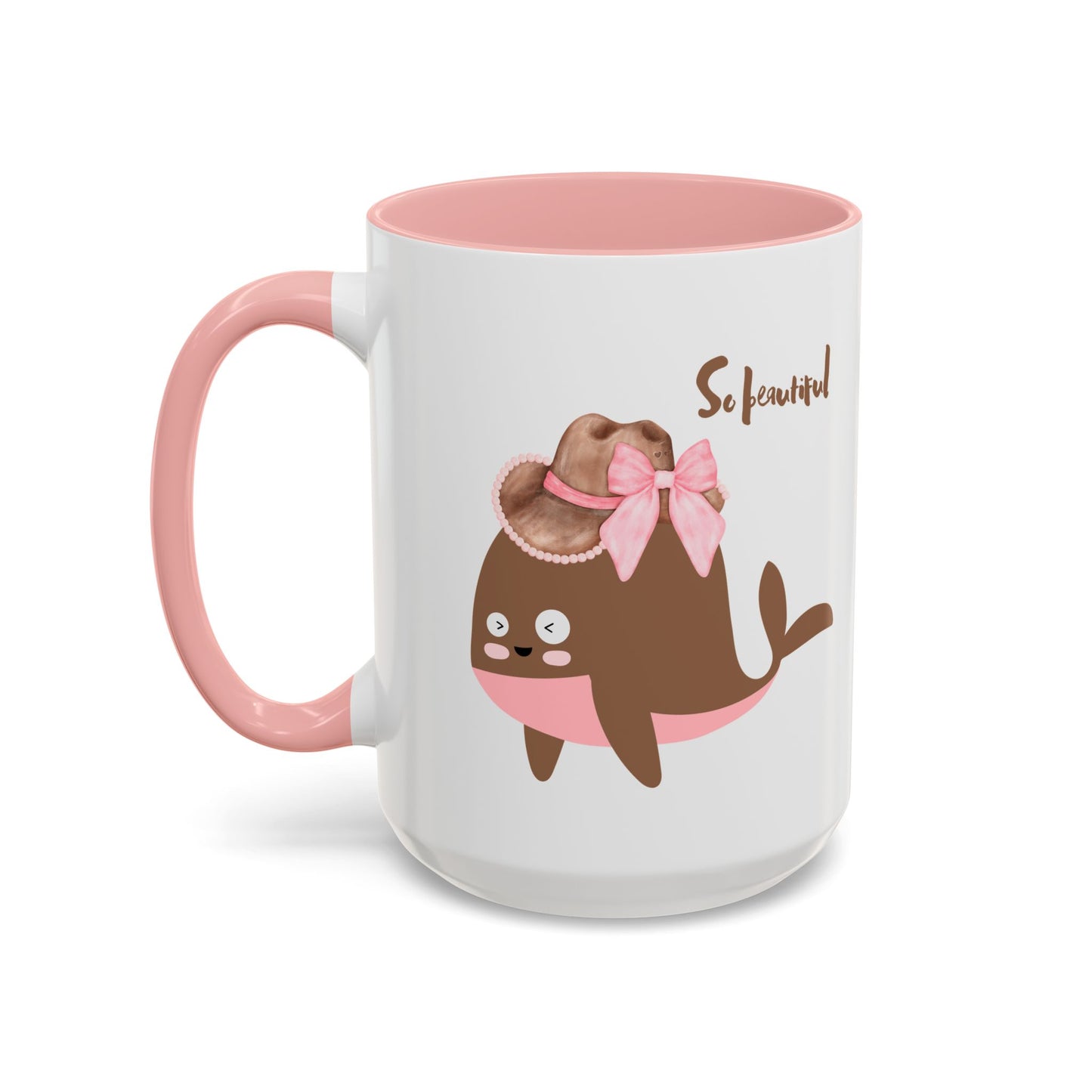 Whale wearing a cowboy hat with a pink bow Coffee Mug