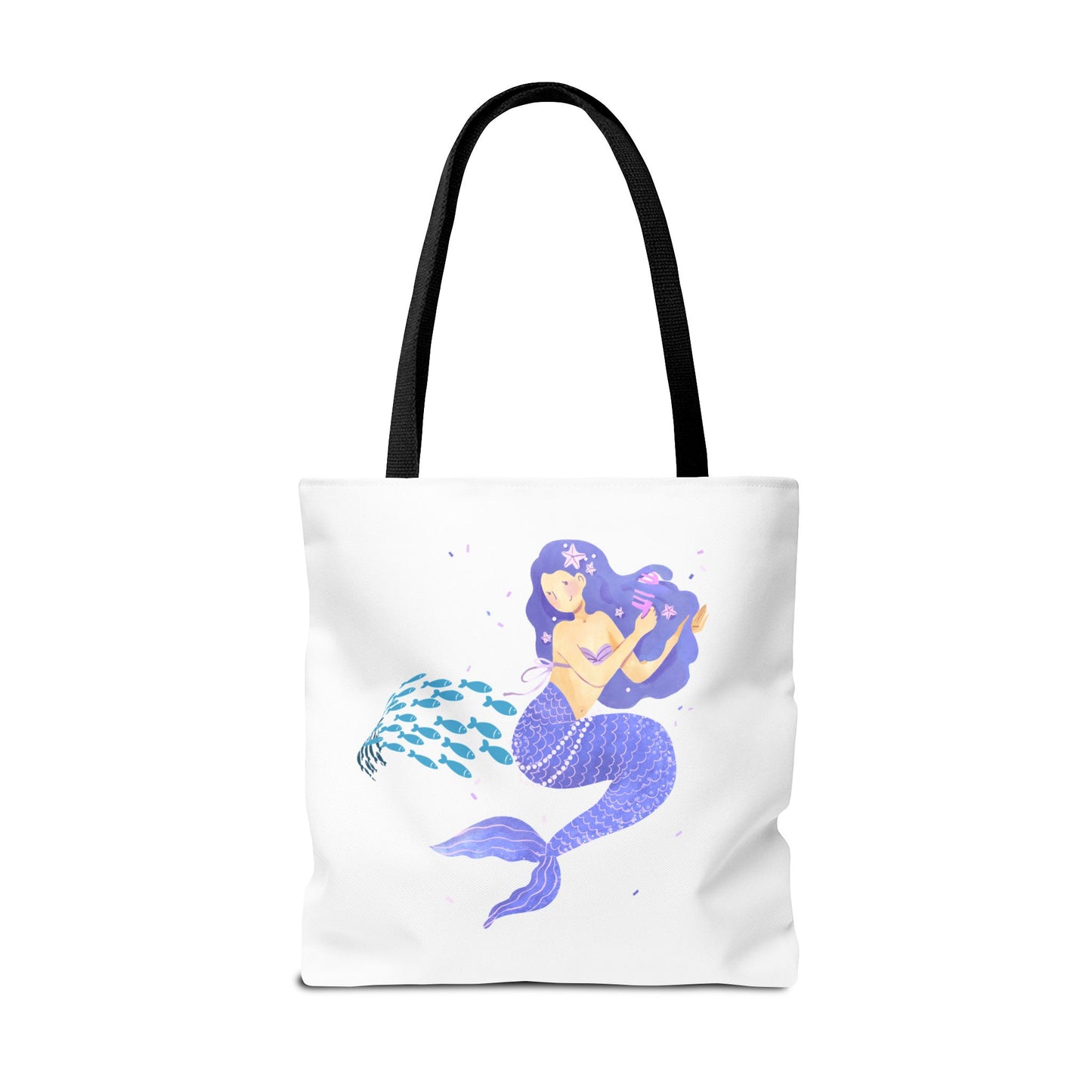 The mermaid and her school fish Tote Bag