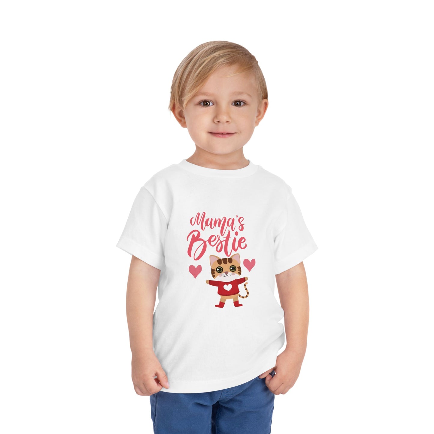 Mama's Bestie Toddler Tee | Cute Cat Graphic Tee, Kids T-Shirt, Birthday Gift, Animal Lover Shirt, Toddler Apparel