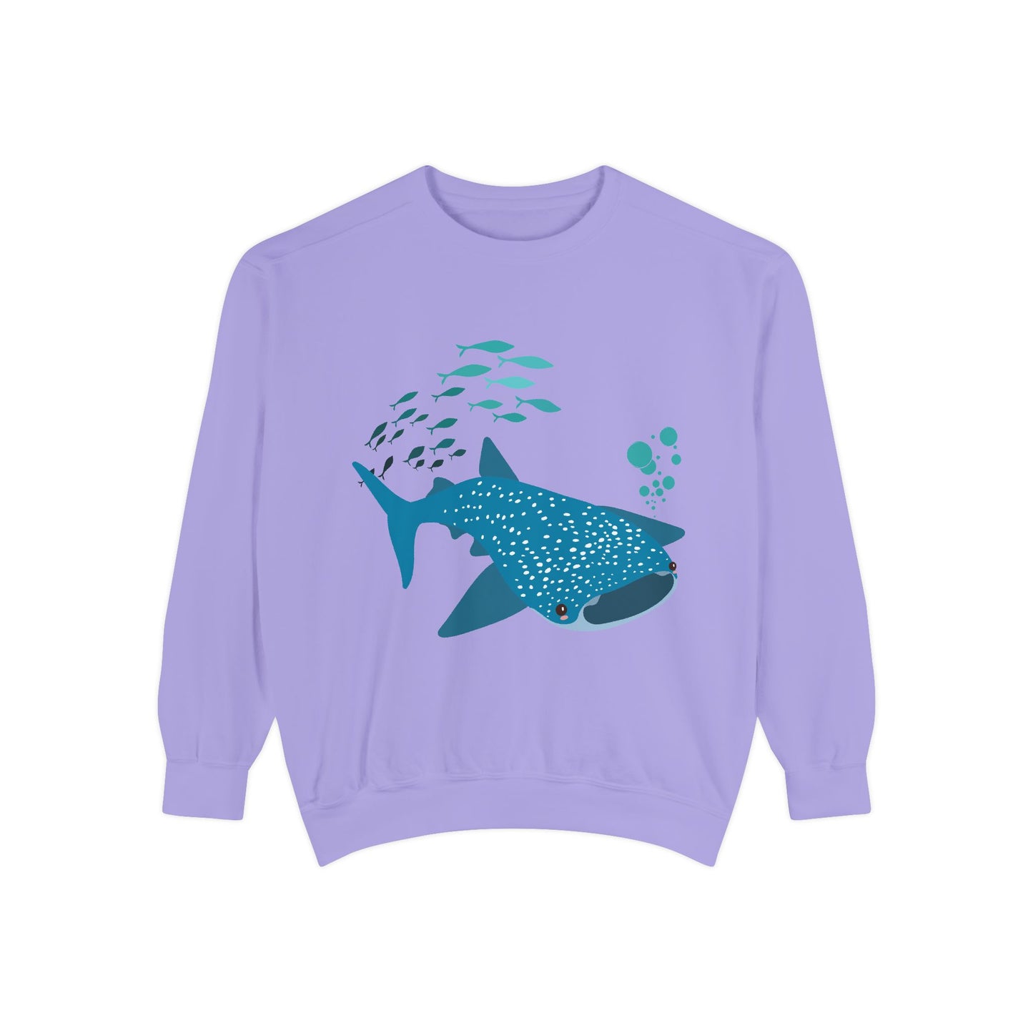 Whale Shark school of fish and buddles Unisex Garment-Dyed Sweatshirt