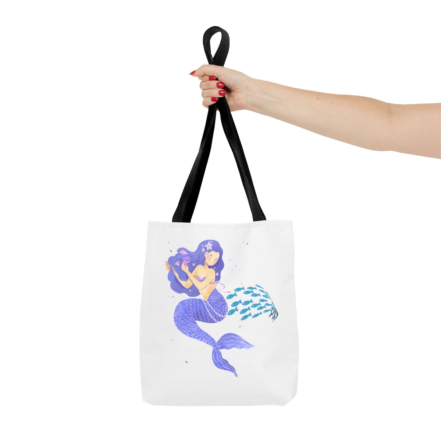 The mermaid and her school fish Tote Bag