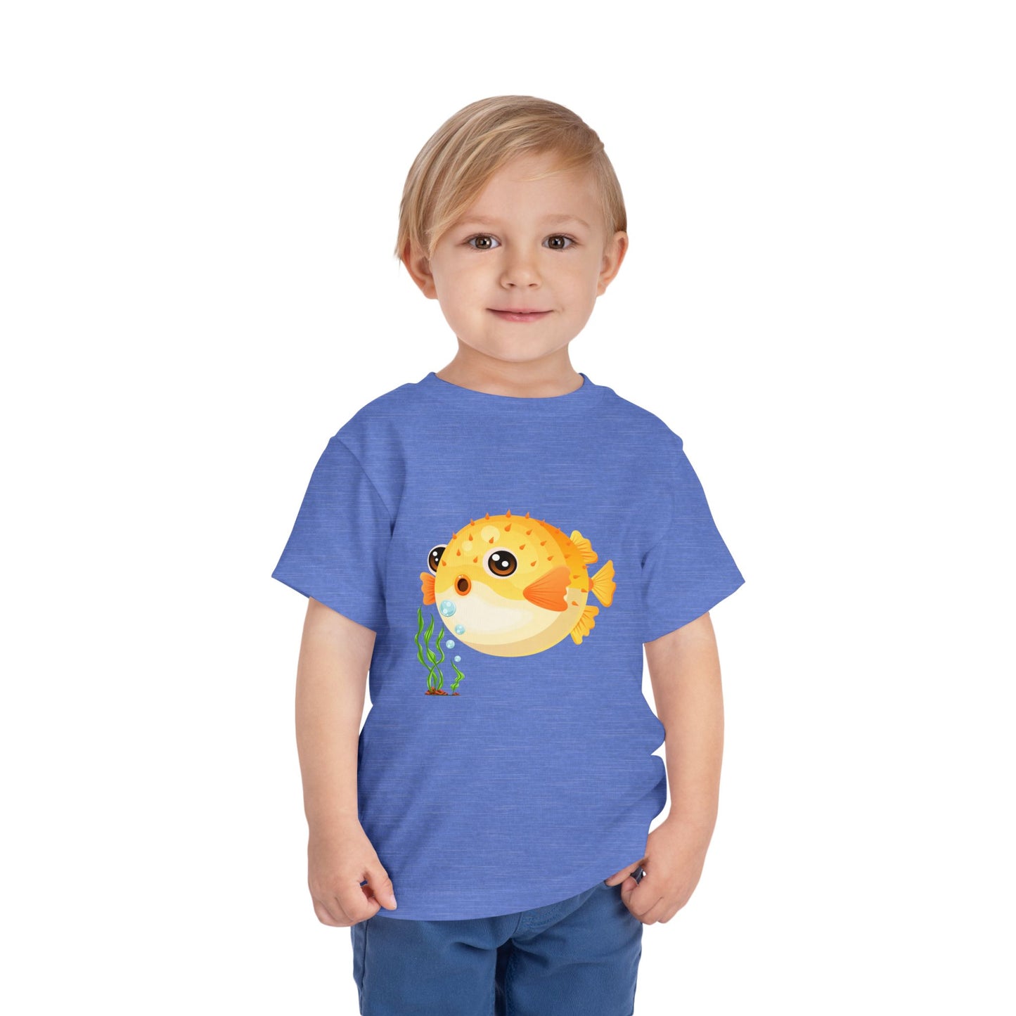 Cute Pufferfish Toddler Tee, Fun Kids T-Shirt, Beach Day Outfit, Summer Fun Apparel, Marine Life Tee