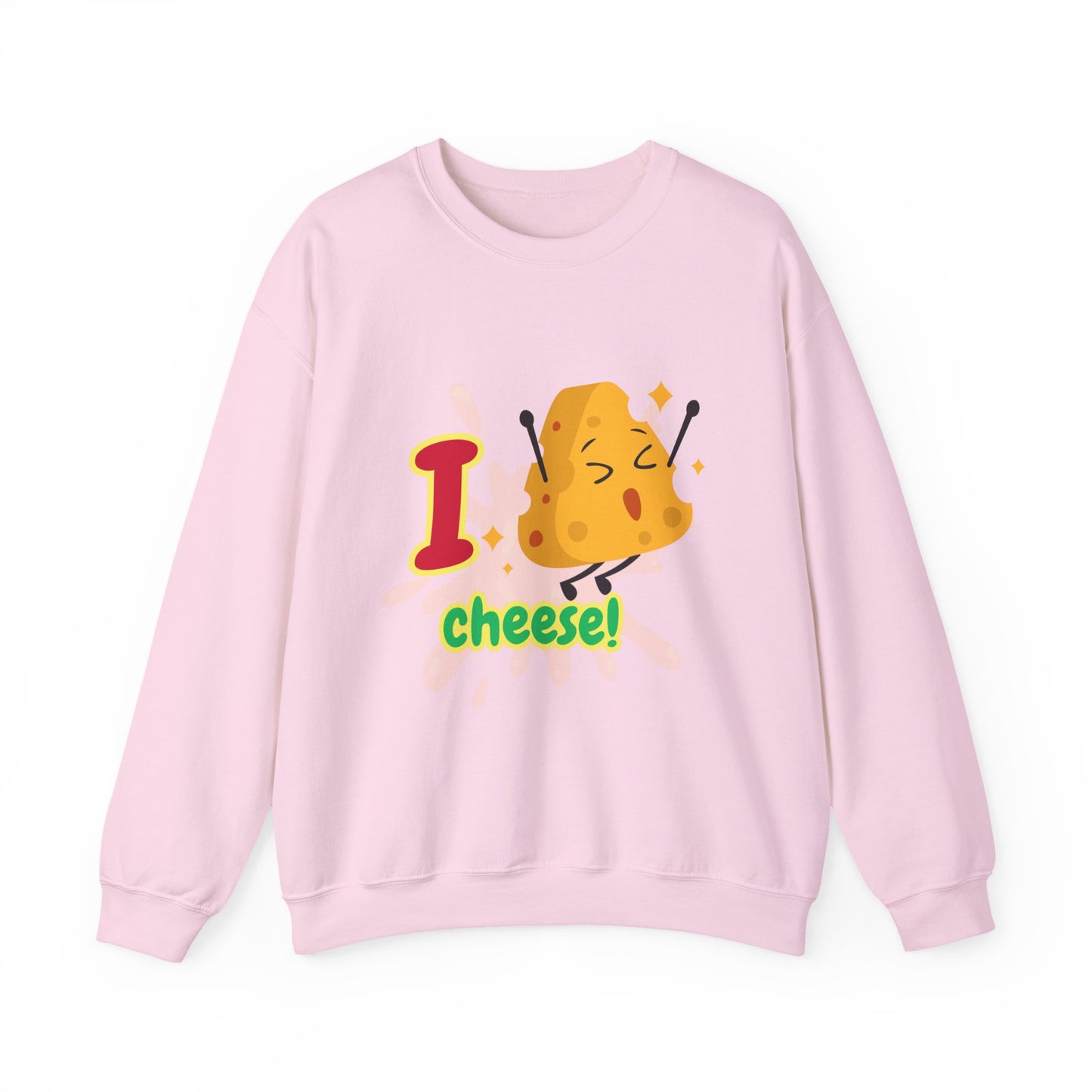 Cheesy Crewneck Sweatshirt, Funny Sweatshirt, Unisex Pullover, Comfort Clothing, Gift for Cheese Lovers, Halloween Apparel, Cozy Layer