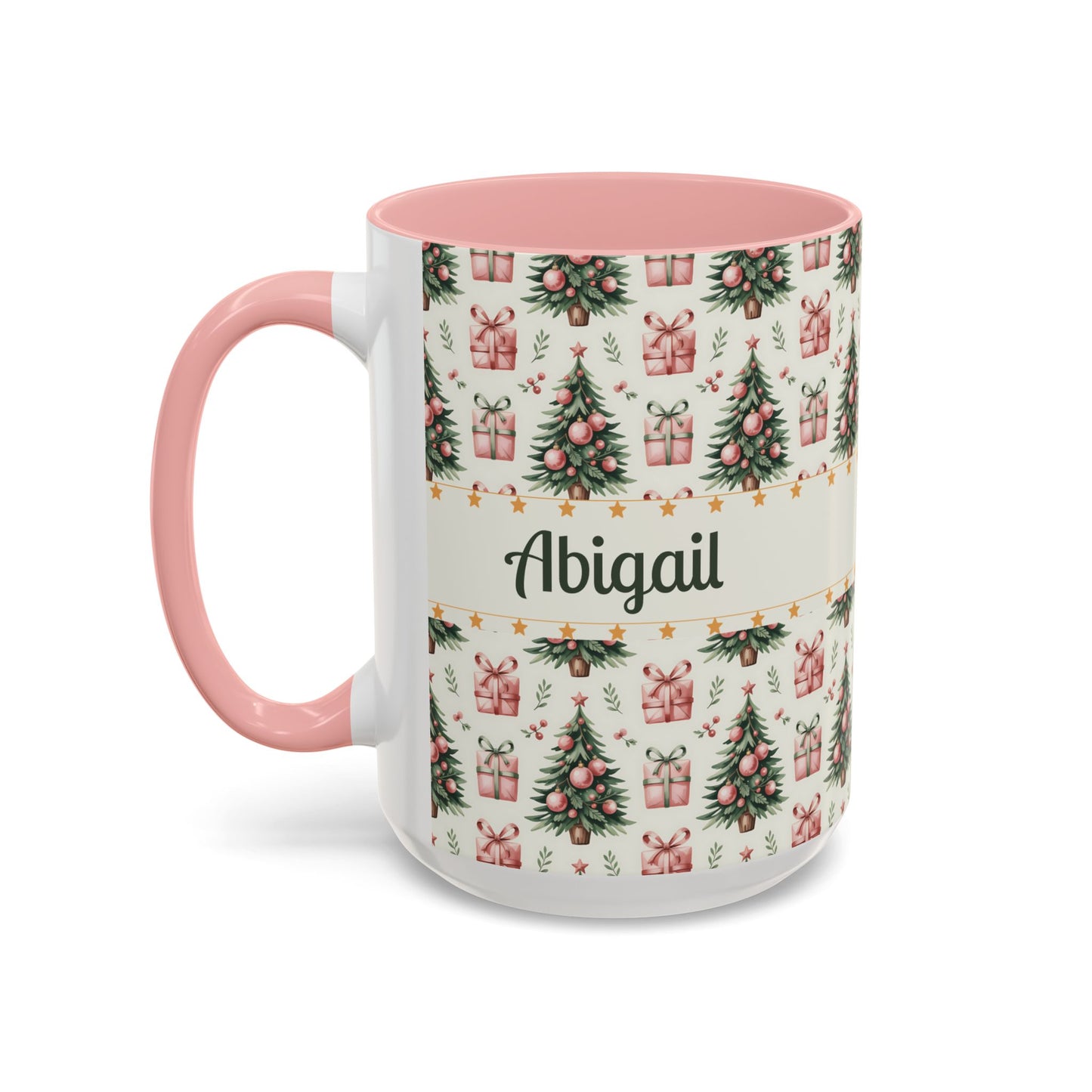 Personalized Christmas Accent Coffee Mug - Holiday Gift, Custom Name Mug, Festive Drinkware, Winter Celebrations, Home Decor