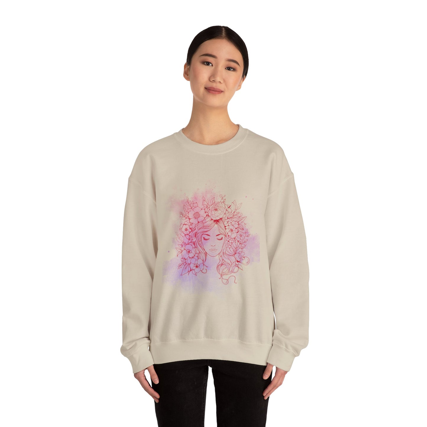 Floral Dreamer Crewneck Sweatshirt | Unisex Cozy Top, Stylish Gift, Fall Fashion, Floral Art, Everyday Comfort