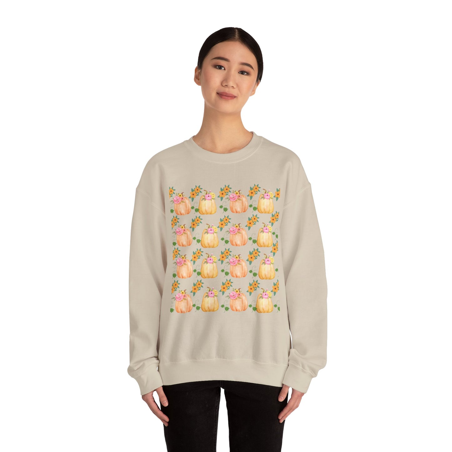 Fall-Inspired Pumpkin Crewneck Sweatshirt, Cozy Autumn Sweater, Perfect for Halloween, Thanksgiving, Gifts for Her, Pumpkin Love