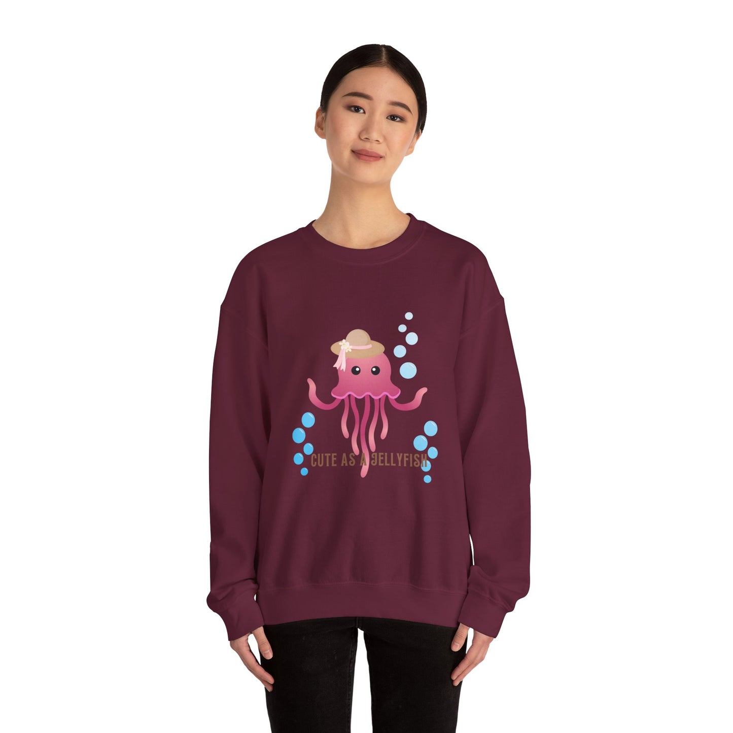 Cute Jellyfish Sweatshirt for Cozy Vibes, Unisex Crewneck, Gift for Ocean Lovers, Fun Casual Wear, Beach Day Outfit, Comfortable Style
