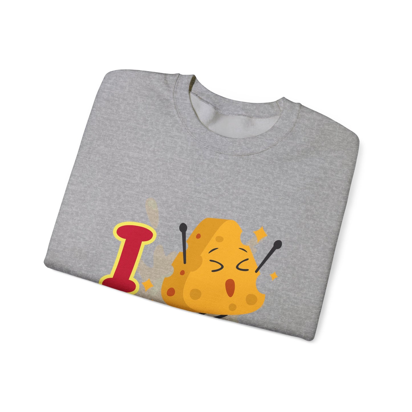 Cheesy Crewneck Sweatshirt, Funny Sweatshirt, Unisex Pullover, Comfort Clothing, Gift for Cheese Lovers, Halloween Apparel, Cozy Layer