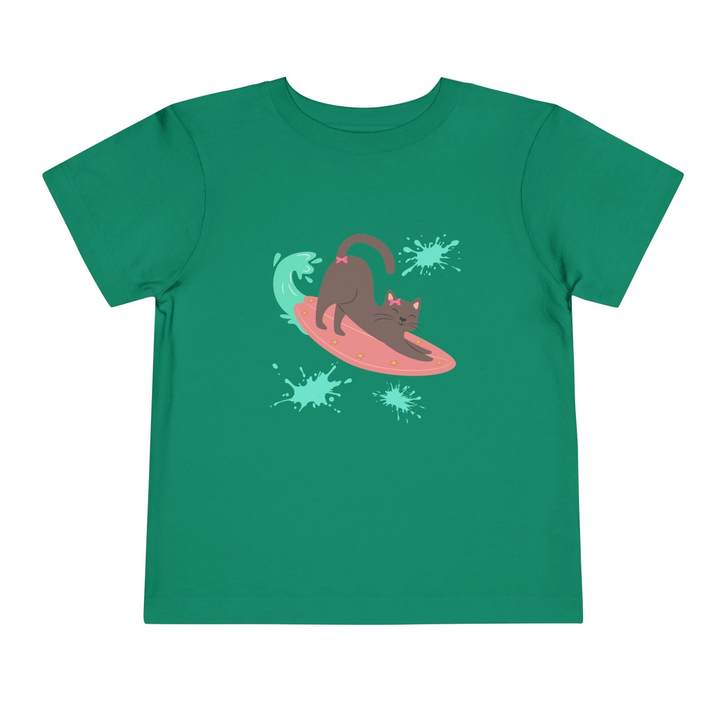 Surfing Cat Toddler Tee, Cute Kids T-Shirt, Summer Wear, Pet Lover Gift, Beach Adventure Shirt